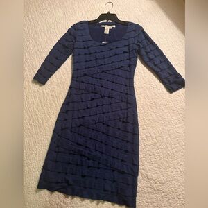 Max Studio Elegant Blue Long Sleeve Dress